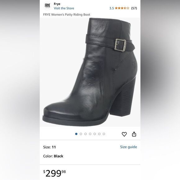 FRYE Black Ankle Buckle Chunky Heels Boots sz 8.5 - Like a New - Picture 15 of 16